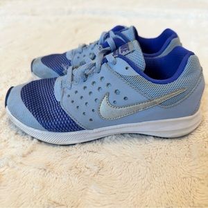 Nike Girls Downshifter Athletic Sneakers Size 1Y Blue Shoes